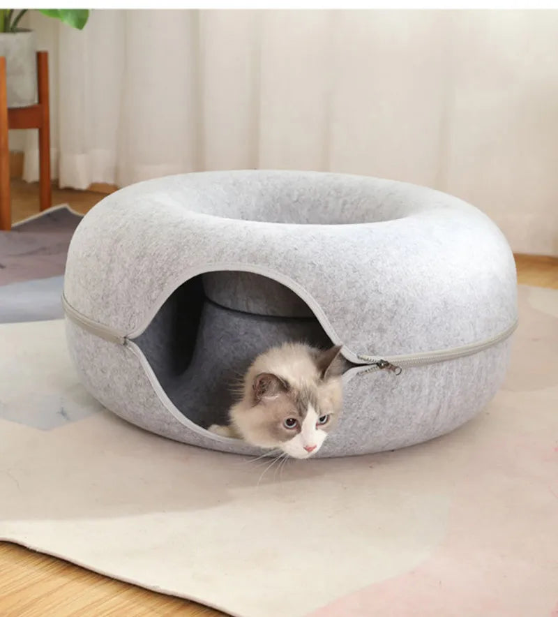 Donut Tunnel Cat Bed